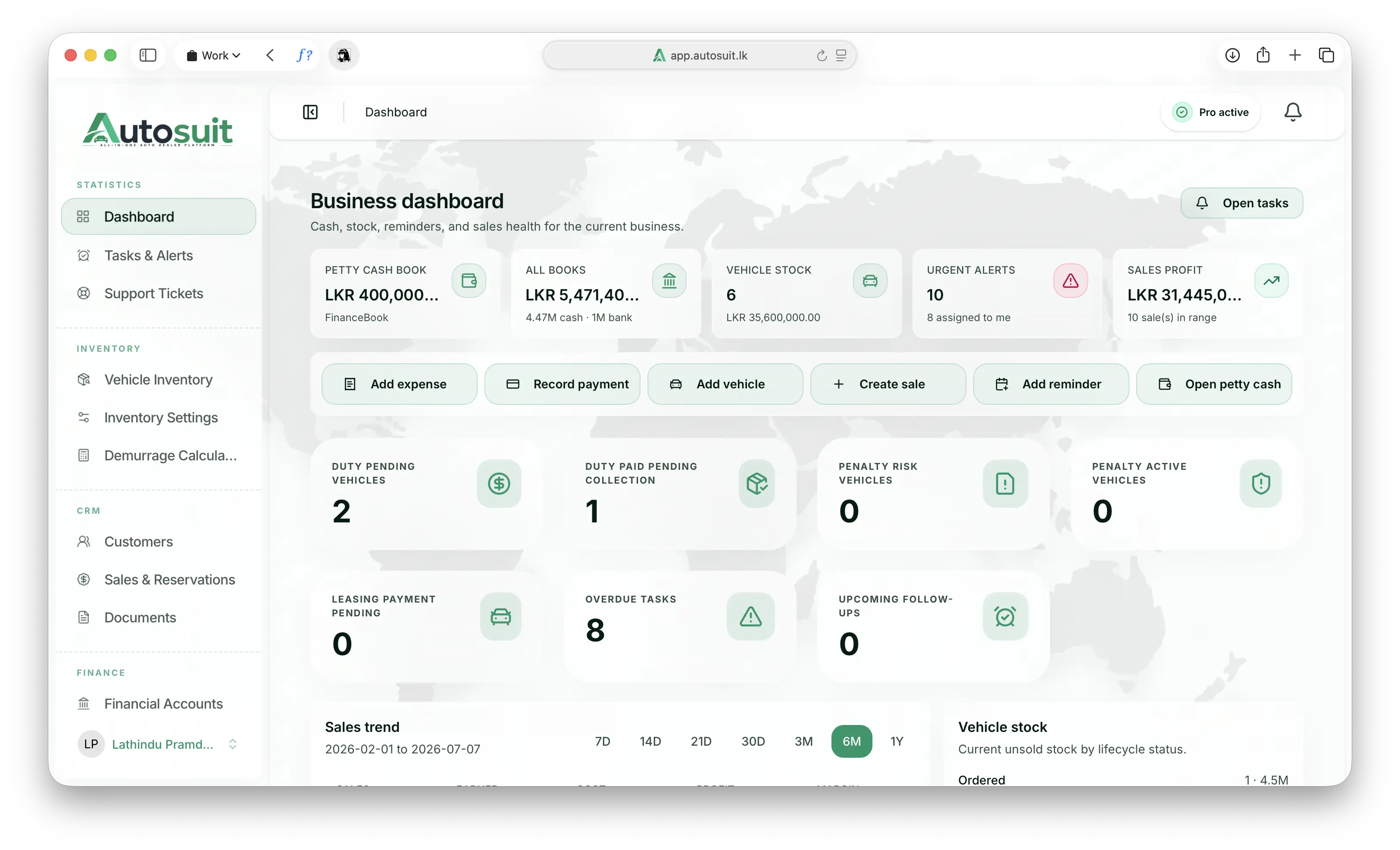 Autosuit vehicle dealer system